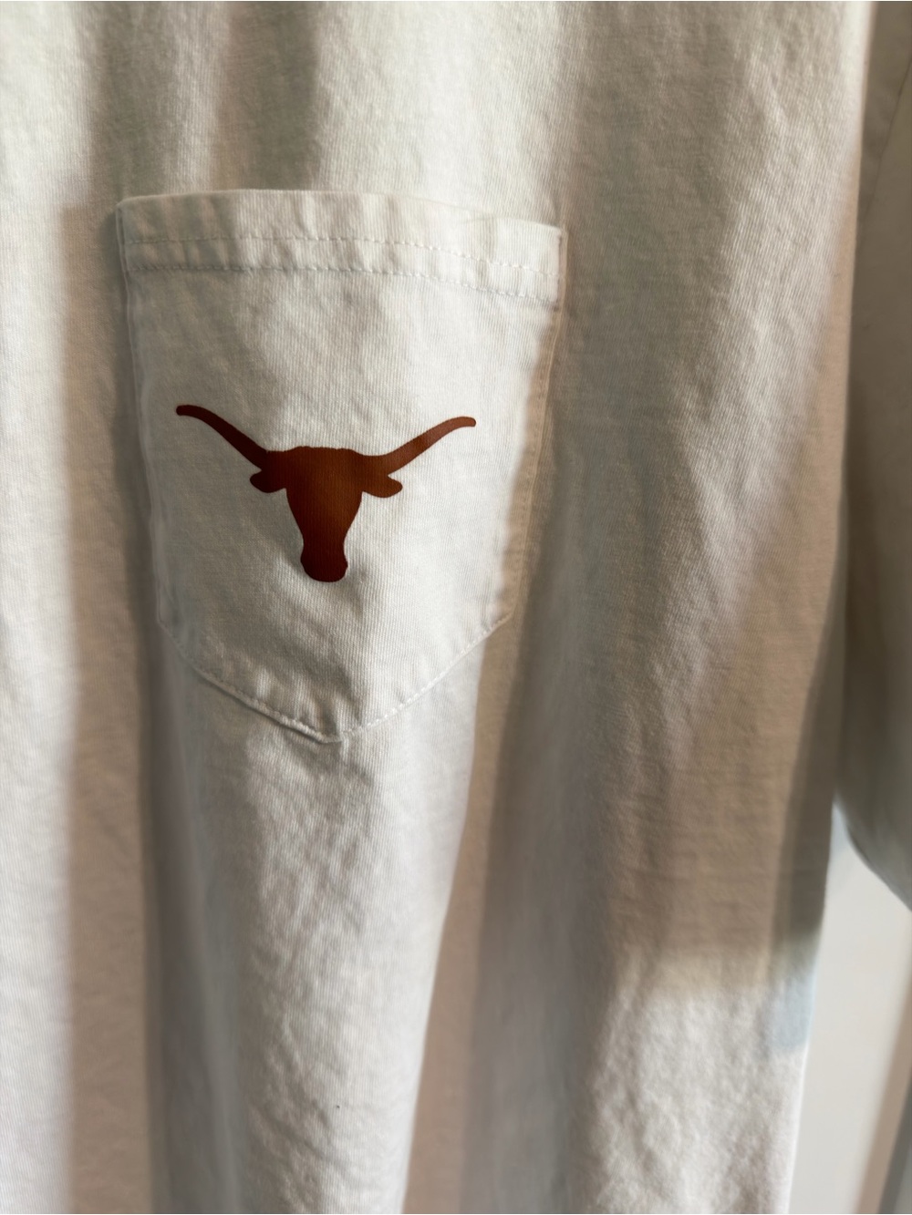 Champion White Short Sleeve Pocket Tee with Orange Longhorn Logo - Picture 2 of 6